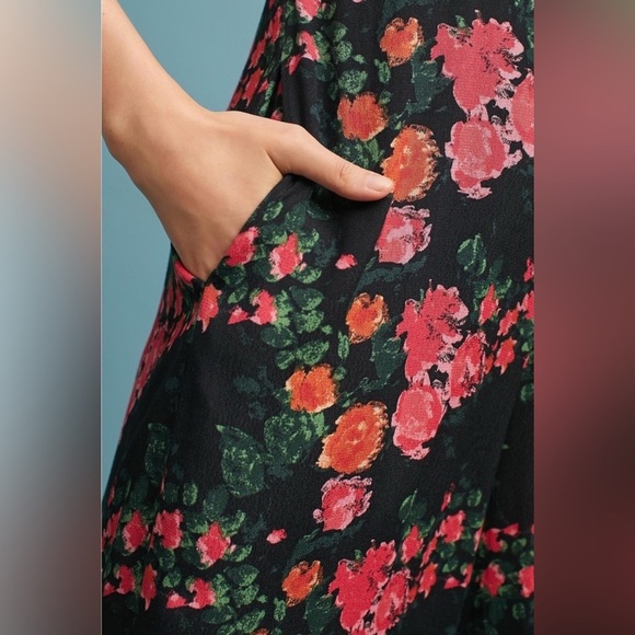 PLENTY by Tracy Reese x Anthropologie SM Laurette Black Red Floral Jumpsuit NWT - Picture 3 of 16